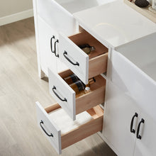Load image into Gallery viewer, Vinnova Sevilla 60&quot; Vanity in White with White Composite Stone Countertop With Mirror- Vinnova