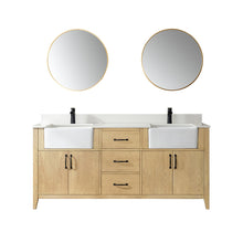 Load image into Gallery viewer, Vinnova Sevilla 72&quot; Vanity in Washed Ash with White Composite Stone Countertop With Mirror- Vinnova