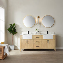 Load image into Gallery viewer, Vinnova Sevilla 72&quot; Vanity in Washed Ash with White Composite Stone Countertop With Mirror- Vinnova