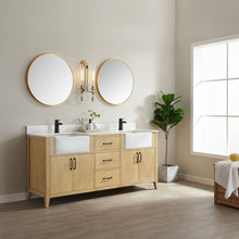 Load image into Gallery viewer, Vinnova Sevilla 72&quot; Vanity in Washed Ash with White Composite Stone Countertop With Mirror- Vinnova