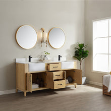 Load image into Gallery viewer, Vinnova Sevilla 72&quot; Vanity in Washed Ash with White Composite Stone Countertop With Mirror- Vinnova