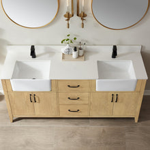 Load image into Gallery viewer, Vinnova Sevilla 72&quot; Vanity in Washed Ash with White Composite Stone Countertop With Mirror- Vinnova