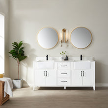 Load image into Gallery viewer, Vinnova Sevilla 72&quot; Vanity in White with White Composite Stone Countertop With Mirror- Vinnova