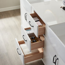Load image into Gallery viewer, Vinnova Sevilla 72&quot; Vanity in White with White Composite Stone Countertop With Mirror- Vinnova