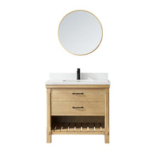 Load image into Gallery viewer, Vinnova Valencia 36&quot; Vanity in Washed Ash with White Composite Grain Stone Countertop With Mirror- Vinnova