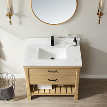 Load image into Gallery viewer, Vinnova Valencia 36&quot; Vanity in Washed Ash with White Composite Grain Stone Countertop With Mirror- Vinnova