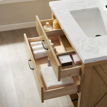 Load image into Gallery viewer, Vinnova Valencia 36&quot; Vanity in Washed Ash with White Composite Grain Stone Countertop With Mirror- Vinnova