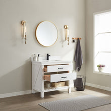 Load image into Gallery viewer, Vinnova Valencia 36&quot; Vanity in White with White Composite Grain Stone Countertop With Mirror- Vinnova