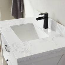 Load image into Gallery viewer, Vinnova Valencia 36&quot; Vanity in White with White Composite Grain Stone Countertop With Mirror- Vinnova