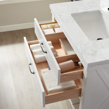 Load image into Gallery viewer, Vinnova Valencia 36&quot; Vanity in White with White Composite Grain Stone Countertop With Mirror- Vinnova