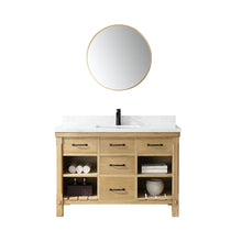 Load image into Gallery viewer, Vinnova Valencia 48&quot; Vanity in Washed Ash with White Composite Grain Stone Countertop With Mirror- Vinnova