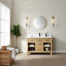 Load image into Gallery viewer, Vinnova Valencia 48&quot; Vanity in Washed Ash with White Composite Grain Stone Countertop With Mirror- Vinnova
