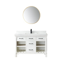 Load image into Gallery viewer, Vinnova Valencia 48&quot; Vanity in White with White Composite Grain Stone Countertop With Mirror- Vinnova