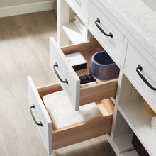 Load image into Gallery viewer, Vinnova Valencia 48&quot; Vanity in White with White Composite Grain Stone Countertop With Mirror- Vinnova