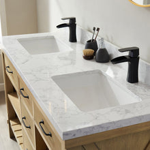 Load image into Gallery viewer, Vinnova Valencia 60&quot; Vanity in Washed Ash with White Composite Grain Stone Countertop With Mirror- Vinnova