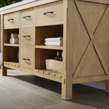 Load image into Gallery viewer, Vinnova Valencia 60&quot; Vanity in Washed Ash with White Composite Grain Stone Countertop With Mirror- Vinnova