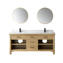 Load image into Gallery viewer, Vinnova Valencia 72&quot; Vanity in Washed Ash with White Composite Grain Stone Countertop With Mirror- Vinnova