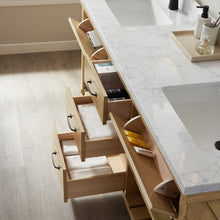 Load image into Gallery viewer, Vinnova Valencia 72&quot; Vanity in Washed Ash with White Composite Grain Stone Countertop With Mirror- Vinnova