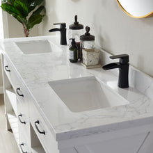Load image into Gallery viewer, Vinnova Valencia 72&quot; Vanity in White with White Composite Grain Stone Countertop With Mirror- Vinnova