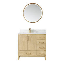 Load image into Gallery viewer, Vinnova Zaragoza 36&quot; Vanity in Washed Ash with White Composite Grain Stone Countertop With Mirror- Vinnova