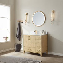 Load image into Gallery viewer, Vinnova Zaragoza 36&quot; Vanity in Washed Ash with White Composite Grain Stone Countertop With Mirror- Vinnova