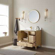 Load image into Gallery viewer, Vinnova Zaragoza 36&quot; Vanity in Washed Ash with White Composite Grain Stone Countertop With Mirror- Vinnova