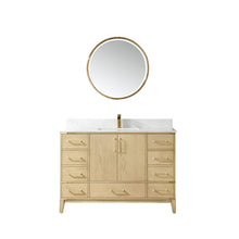 Load image into Gallery viewer, Vinnova Zaragoza 48&quot; Vanity in Washed Ash with White Composite Grain Stone Countertop With Mirror- Vinnova