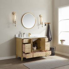 Load image into Gallery viewer, Vinnova Zaragoza 48&quot; Vanity in Washed Ash with White Composite Grain Stone Countertop With Mirror- Vinnova