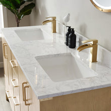 Load image into Gallery viewer, Vinnova Zaragoza 60&quot; Vanity in Washed Ash with White Composite Grain Stone Countertop With Mirror- Vinnova