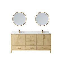Load image into Gallery viewer, Vinnova Zaragoza 72&quot; Vanity in Washed Ash with White Composite Grain Stone Countertop With Mirror- Vinnova