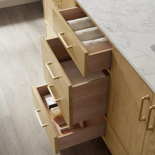 Load image into Gallery viewer, Vinnova Zaragoza 72&quot; Vanity in Washed Ash with White Composite Grain Stone Countertop With Mirror- Vinnova