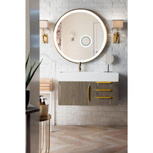 Load image into Gallery viewer, James Martin Mercer Island 36&quot; Ash Gray - Radiant Gold Single Vanity