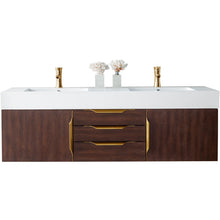 Load image into Gallery viewer, James Martin Mercer Island 59&quot; Coffee Oak - Radiant Gold Double Vanity- James Martin