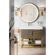Load image into Gallery viewer, James Martin Columbia 36&quot; Ash Gray - Radiant Gold Single Vanity