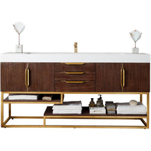 Load image into Gallery viewer, James Martin Columbia 72&quot; Coffee Oak - Radiant Gold Single Vanity- James Martin