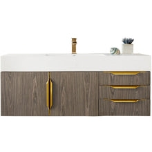 Load image into Gallery viewer, James Martin Mercer Island 48&quot; Ash Gray - Radiant Gold Single Vanity- James Martin