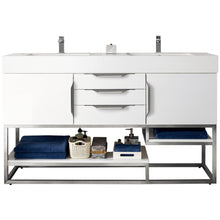 Load image into Gallery viewer, James Martin Columbia 59&quot; Glossy White Double Vanity- James Martin