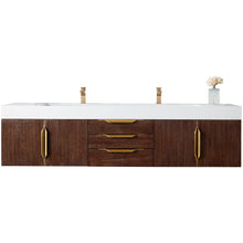 Load image into Gallery viewer, James Martin Mercer Island 72&quot; Coffee Oak - Radiant Gold Double Vanity- James Martin