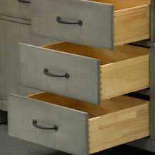 Load image into Gallery viewer, Water Creation 60 Inch Grizzle Grey Double Sink Bathroom Vanity With Mirror And Faucets With Blue Limestone Counter Top From The Aberdeen Collection- Water Creation