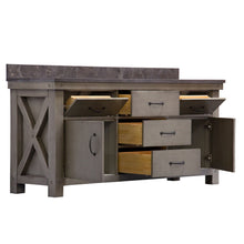 Load image into Gallery viewer, Water Creation 72 Inch Grizzle Grey Double Sink Bathroom Vanity With Blue Limestone Counter Top From The Aberdeen Collection- Water Creation