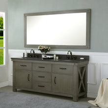 Load image into Gallery viewer, Water Creation 72 Inch Grizzle Grey Double Sink Bathroom Vanity With Blue Limestone Counter Top From The Aberdeen Collection- Water Creation