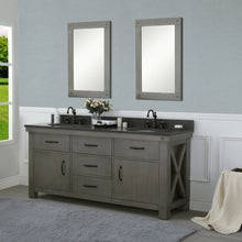 Load image into Gallery viewer, Water Creation 72 Inch Grizzle Grey Double Sink Bathroom Vanity With Faucets With Blue Limestone Counter Top From The Aberdeen Collection- Water Creation