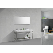 Load image into Gallery viewer, Cisco 60&quot; Double Sink Stainless Steel Console with Acrylic Sink - Vanity Grace Store