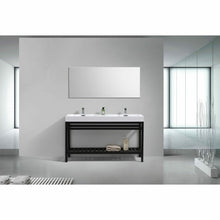 Load image into Gallery viewer, Cisco 60&quot; Double Sink Stainless Steel Console with Acrylic Sink - Vanity Grace Store