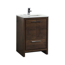 Load image into Gallery viewer, KubeBath Dolce 24&quot; Modern Bathroom Vanity with White Quartz Counter-Top- Kubebath