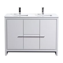 Load image into Gallery viewer, KubeBath Dolce 48&quot; Double Sink Modern Bathroom Vanity with White Quartz Counter-Top - Vanity Grace Store