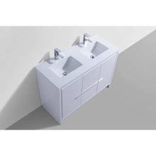 Load image into Gallery viewer, KubeBath Dolce 48&quot; Double Sink Modern Bathroom Vanity with White Quartz Counter-Top - Vanity Grace Store