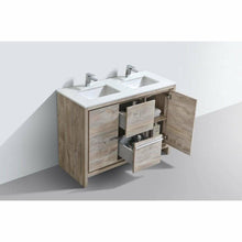 Load image into Gallery viewer, KubeBath Dolce 48&quot; Double Sink Modern Bathroom Vanity with White Quartz Counter-Top- Kubebath