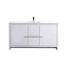 Load image into Gallery viewer, KubeBath Dolce 60&quot; Modern Bathroom Vanity with White Quartz Counter-Top - Vanity Grace Store