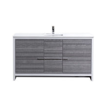 Load image into Gallery viewer, KubeBath Dolce 60&quot; Modern Bathroom Vanity with White Quartz Counter-Top- Kubebath